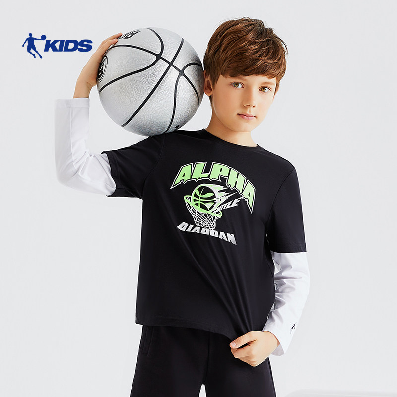 乔丹儿童上衣两件卫衣百搭休闲新款童装春季卫衣