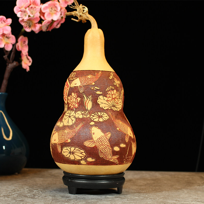 雕刻葫芦摆件挂件家和万事兴龙头葫芦家居装饰摆件礼品赠送工艺品