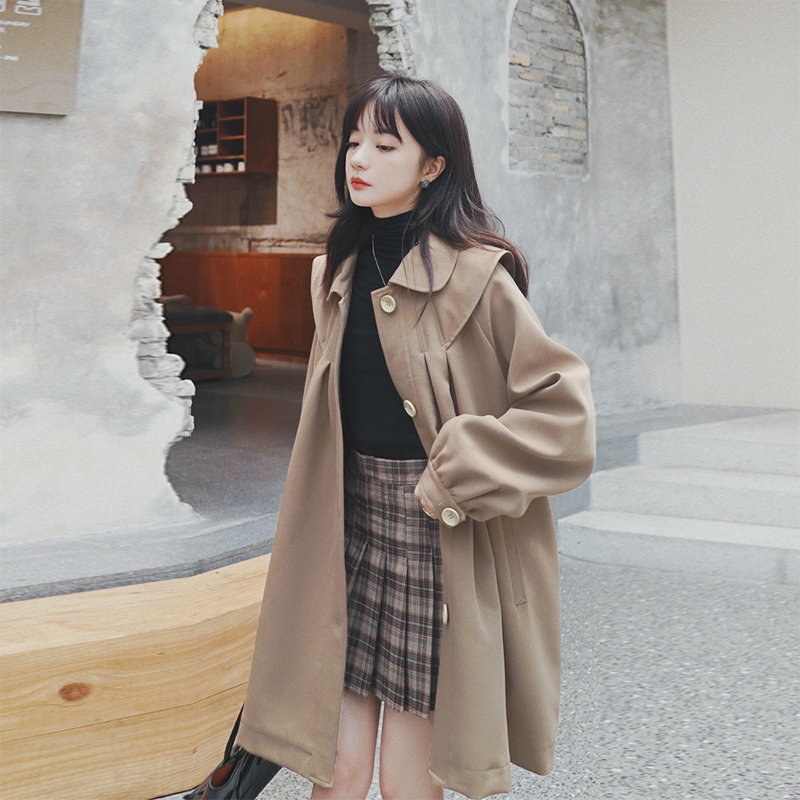 风衣女2021新款中长款外套春秋