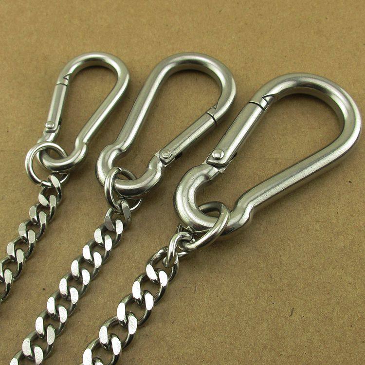 不锈钢钥匙扣保险链条男士腰挂复古环圈财布链养钥匙扣