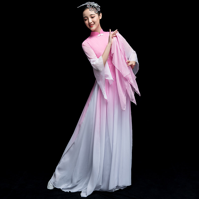 2019新款古典舞蹈服装女飘逸伞舞扇子舞演出服中国风旗袍民族舞仙
