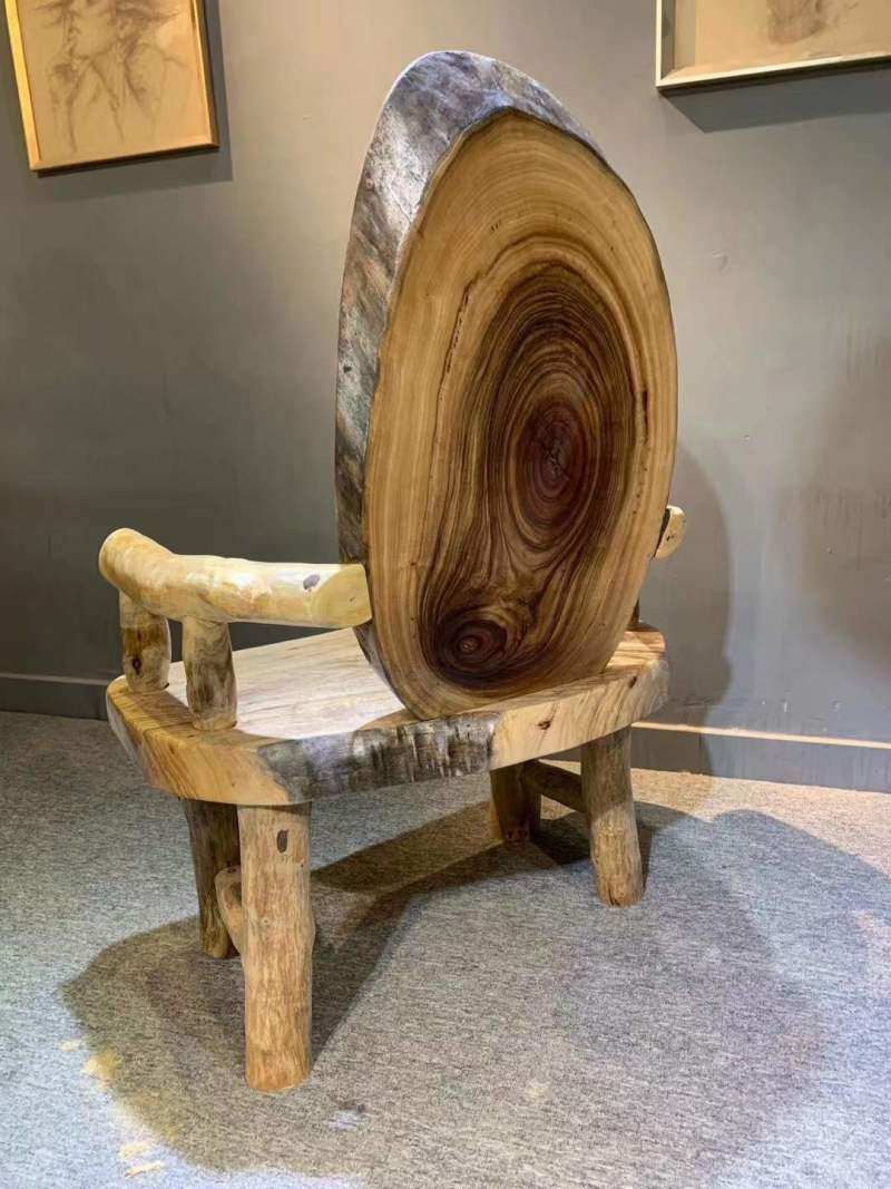 树根新中式换鞋木墩椅子中式简约根雕风格原创根雕凳子