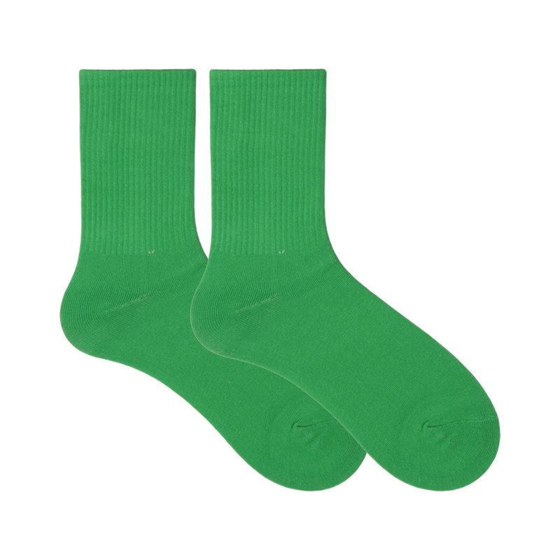 3双潮牌绿潮抹茶简约街头ins男女袜子男袜子中筒袜
