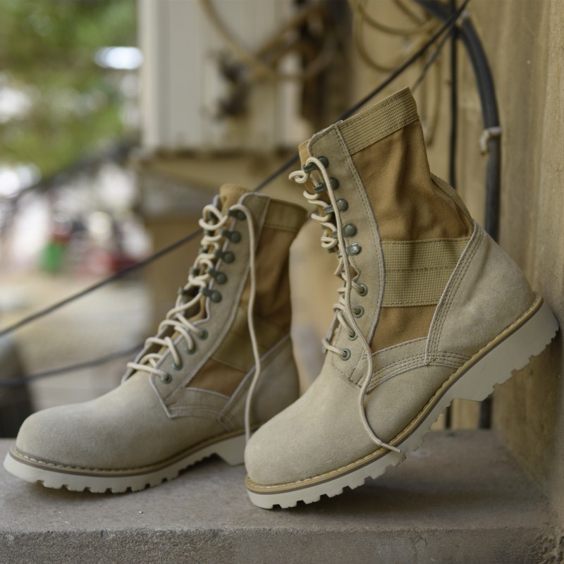 夏季短靴马丁靴男女战术鞋真皮高帮作战靴户外工装靴英伦沙漠靴