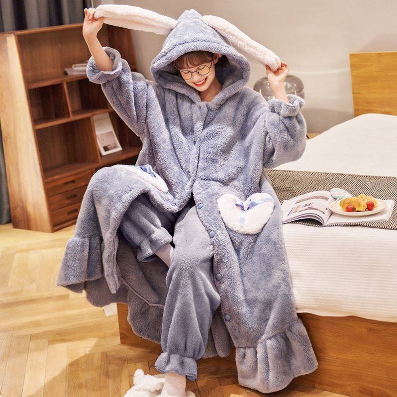 睡衣睡着女士保暧高中女生衣包大学生宿舍冬天衣大睡衣