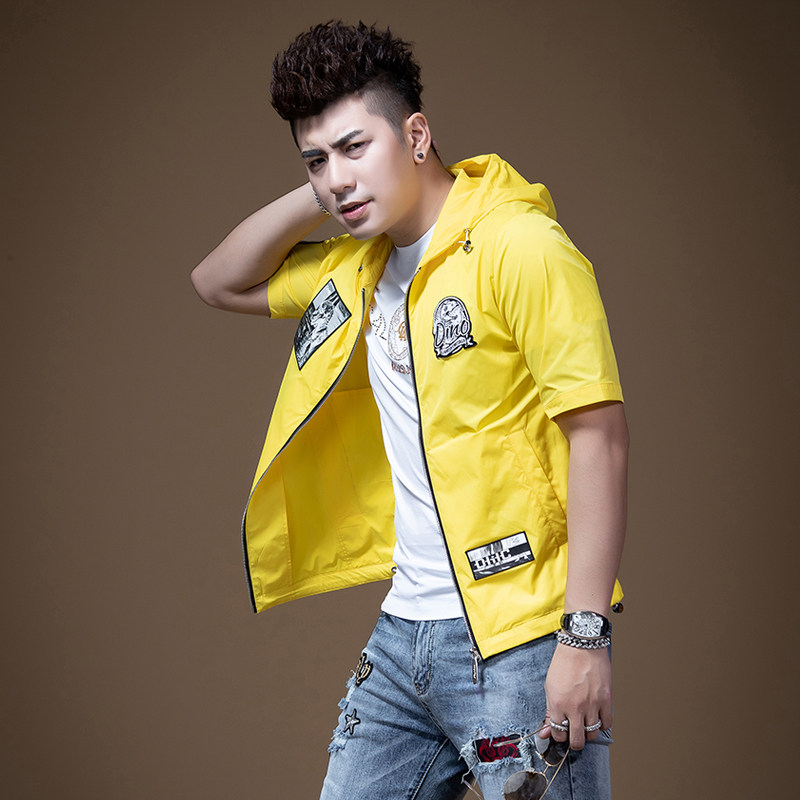 bm短袖欧美潮牌男潮外套个性夹克印花男士夹克