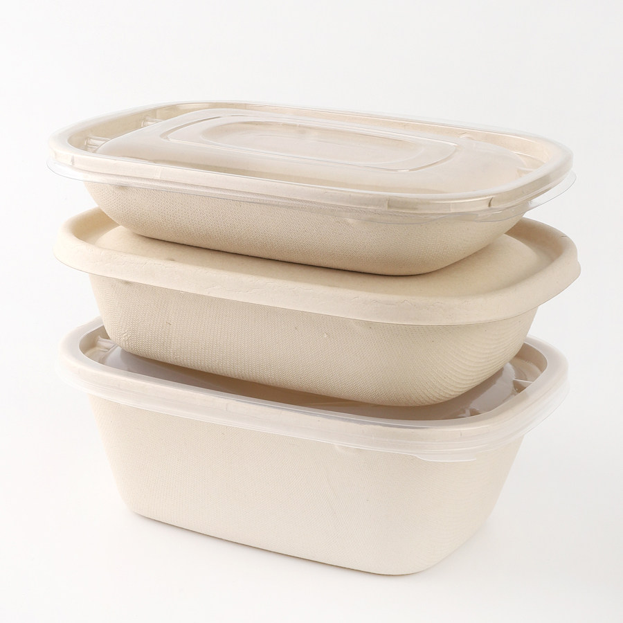 一次性可降降解环保打包商用家用纸浆便当外卖可降解餐具