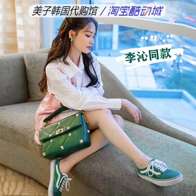 vans范斯oldskoolmule刘耀文同款绿色半跟男女帆布鞋