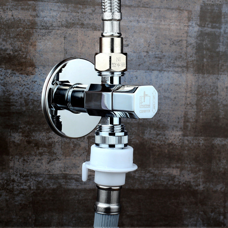 潜水艇马桶三头一分二出全铜一进出水阀门角阀角阀