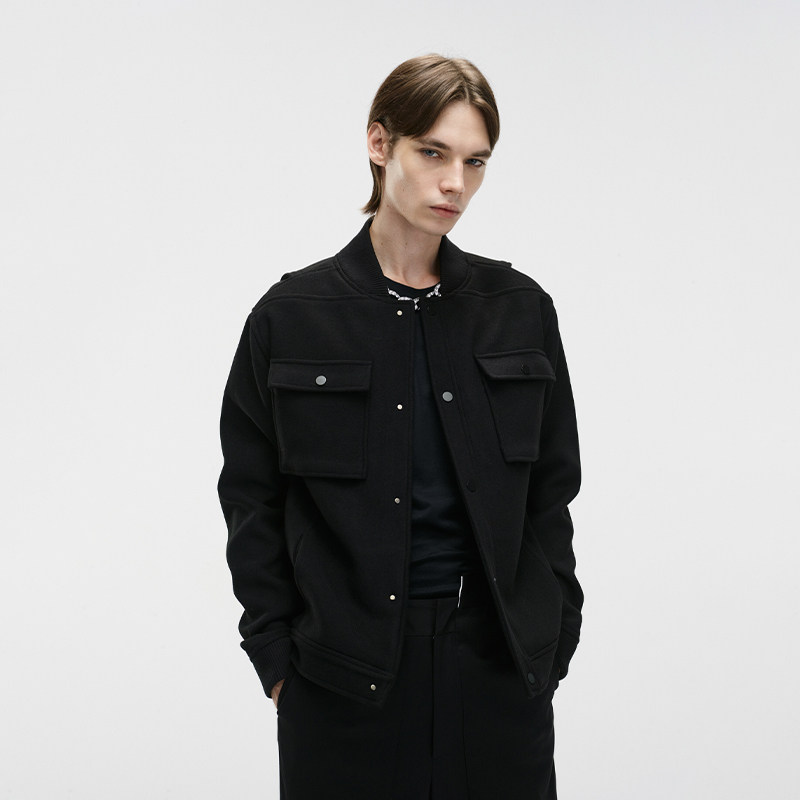 unawaresfw20捷克钻带镶嵌多口口袋双面夹克夹克