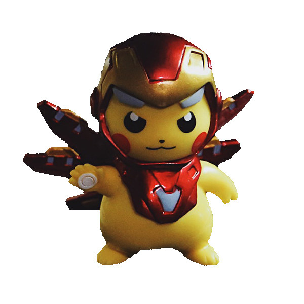 皮卡丘手办cos复仇者联盟钢铁侠美队死侍车载摆件手办