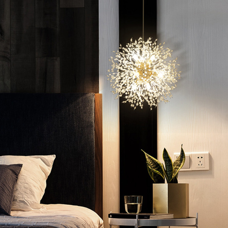 北欧网红灯具现代简约客厅餐厅卧室创意个性服装店水晶蒲公英吊灯