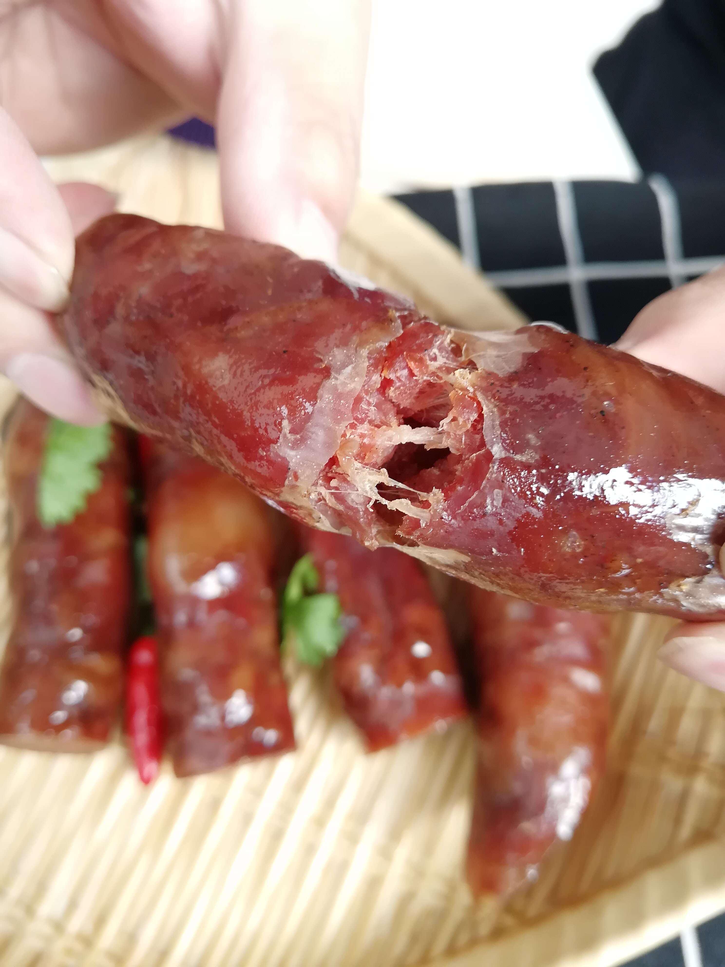 苏北三婶农家手工扣线腊肠风干麻辣肠无原味香肠