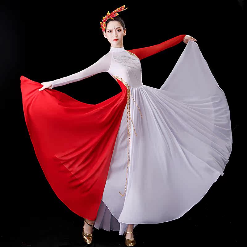 开场舞大摆裙演出服女大气中国风艺考古典舞蹈服装歌伴舞长裙