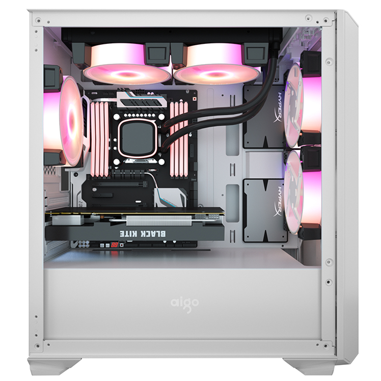 机箱爱国者yogom3台式电脑全侧透明matx小型游戏水冷机箱