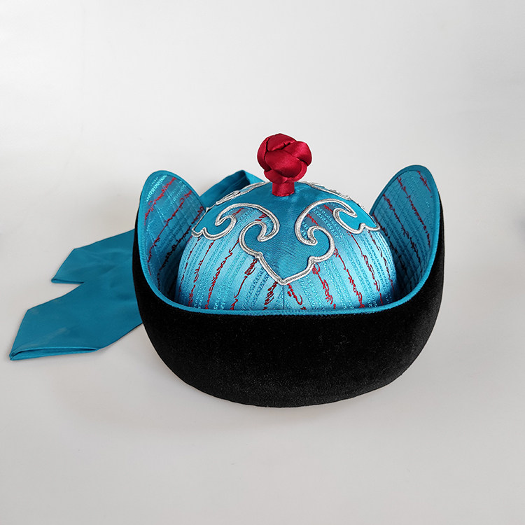 蒙古族王爷帽成人款纯手工舞蹈演出表演舞台帽子蒙古传统男帽尖顶