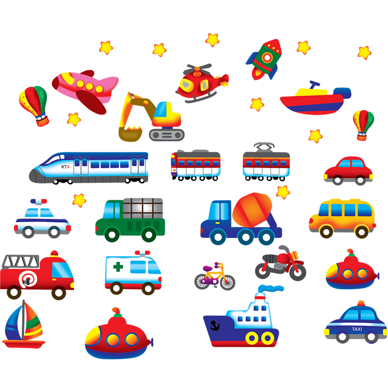 卡通小汽车贴纸男孩卧室儿童墙壁贴画幼儿园教室墙贴