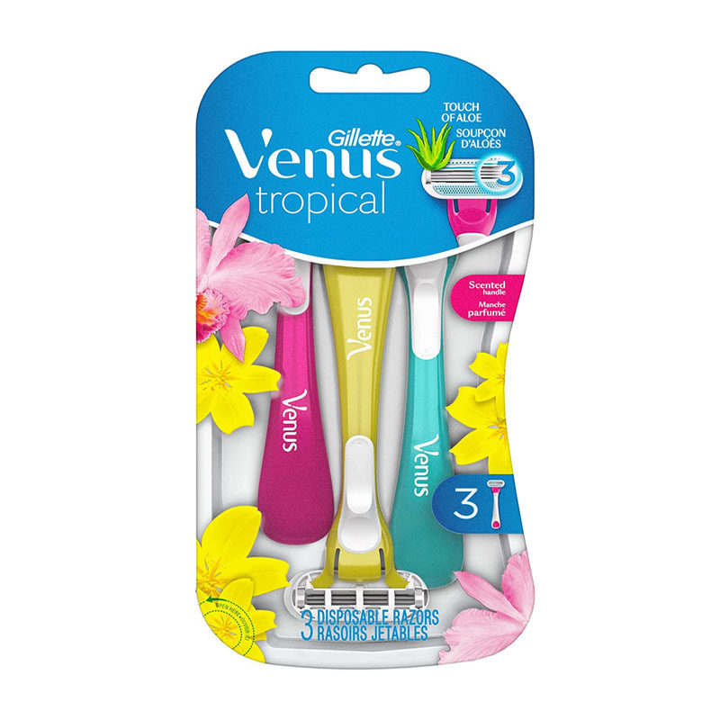美国venus吉列维纳斯3层女士花香清洁剃刀刮刀剃须刀