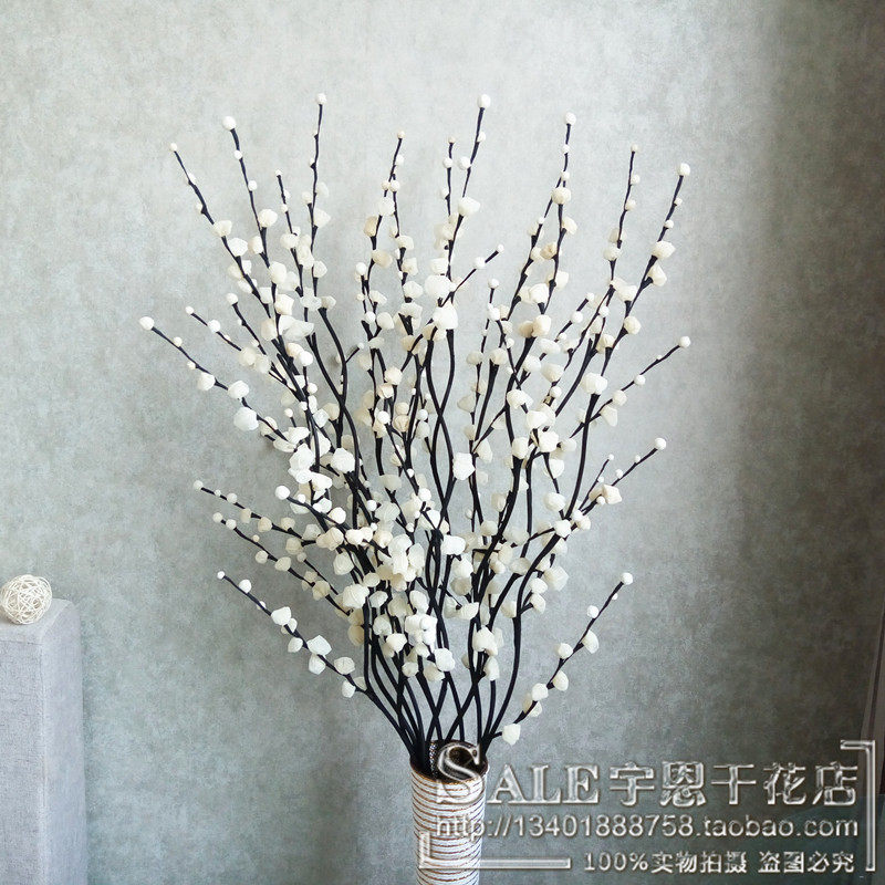 干花干枝仿真花大银柳发财客厅装饰花腊梅花仿真花
