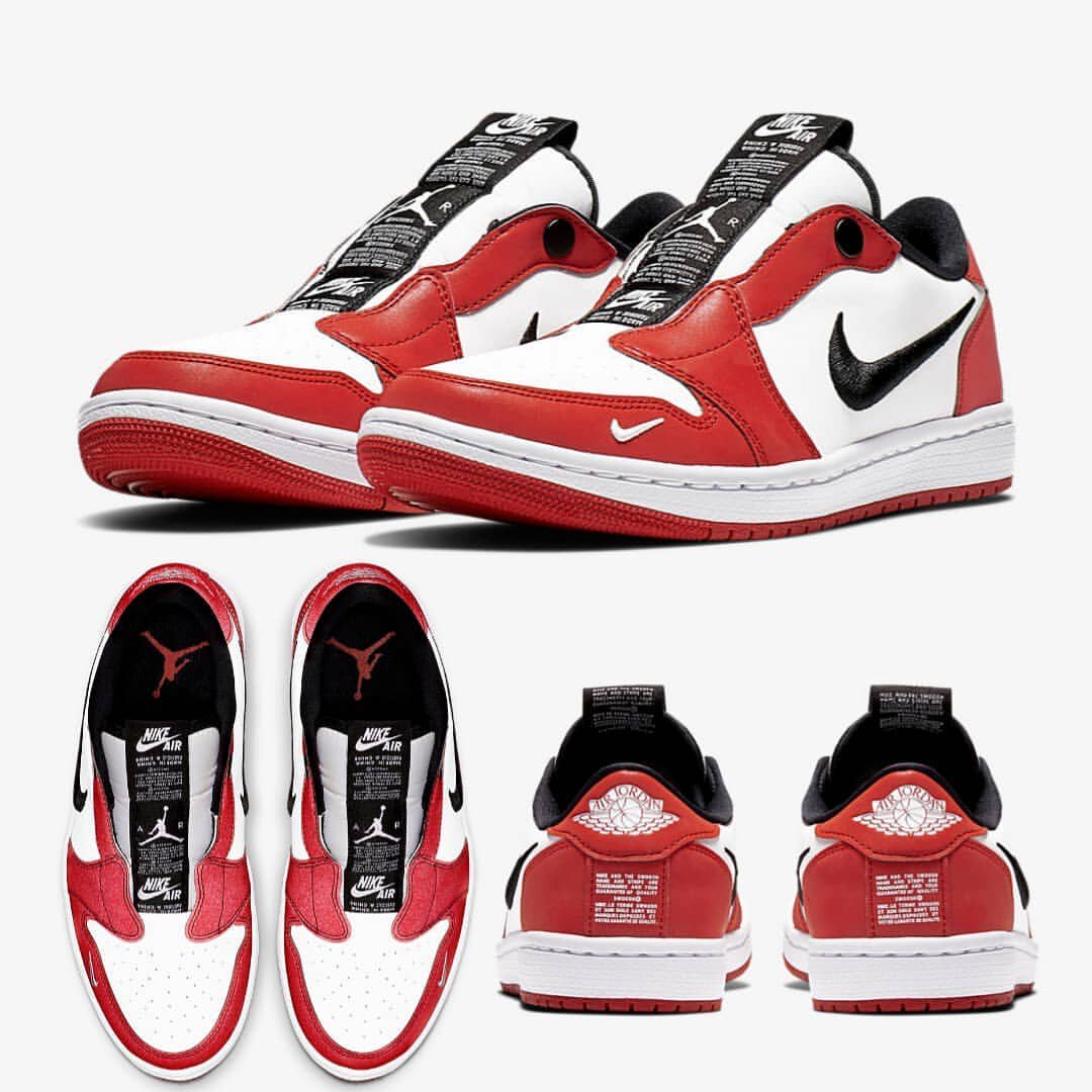 airjordanlowaj1slip芝加哥白红低帮解构bq8462-601篮球鞋