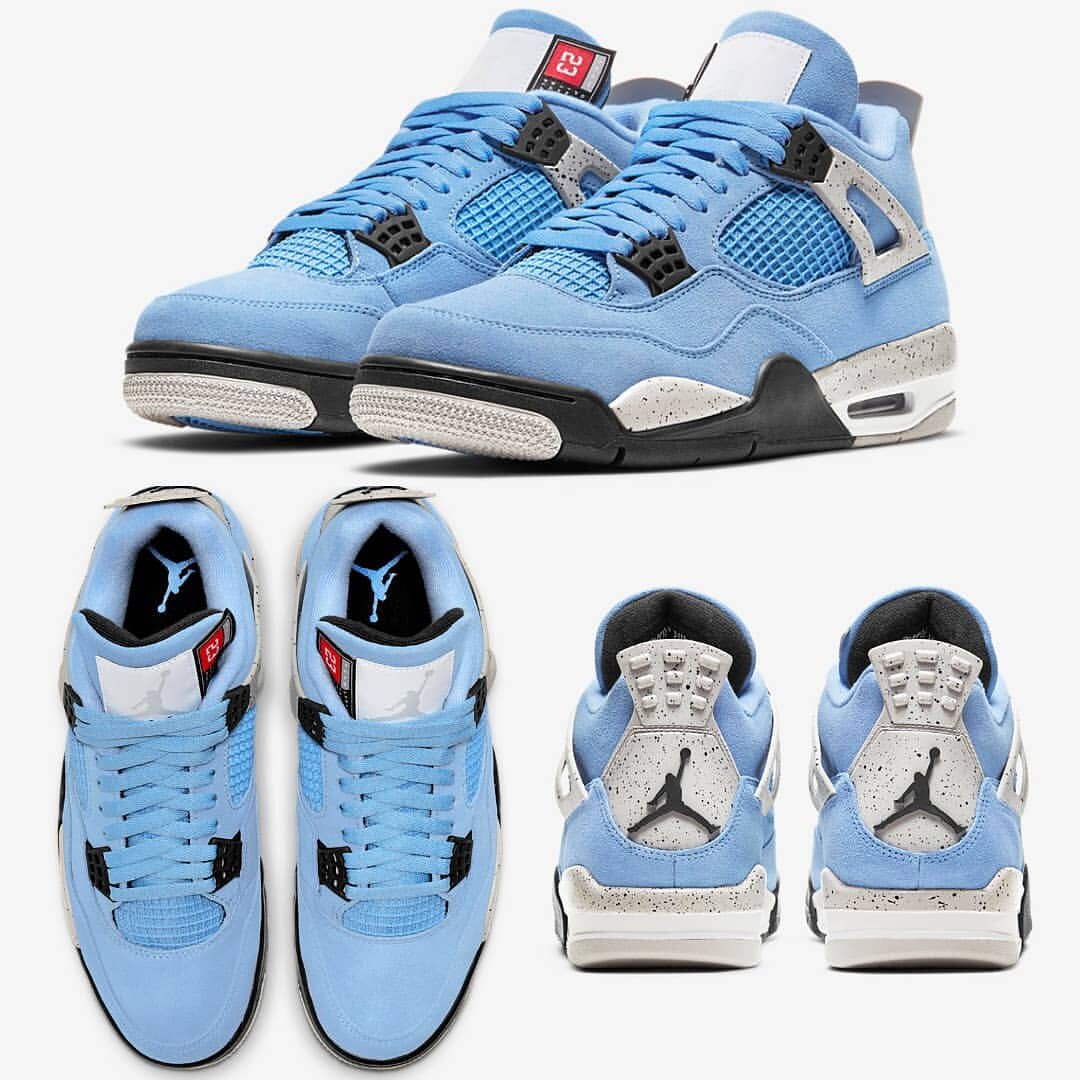 lkj体育airjordanaj4北卡蓝大学白蓝麂皮ct8527400篮球鞋