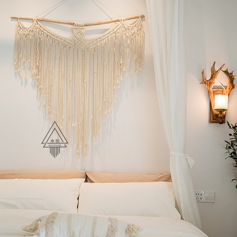 天使之翼流苏波西米亚挂毯北欧床头挂饰壁挂民宿墙挂挂毯