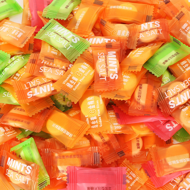 妙都海盐无糖薄荷糖清凉提神小零食百香果菠萝薄荷味水果糖果食品