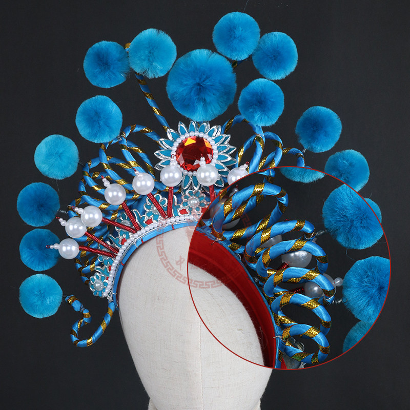 盔帽中原戏装白蛇传蛇头列子青蛇戏曲豫剧古装头饰民族服装