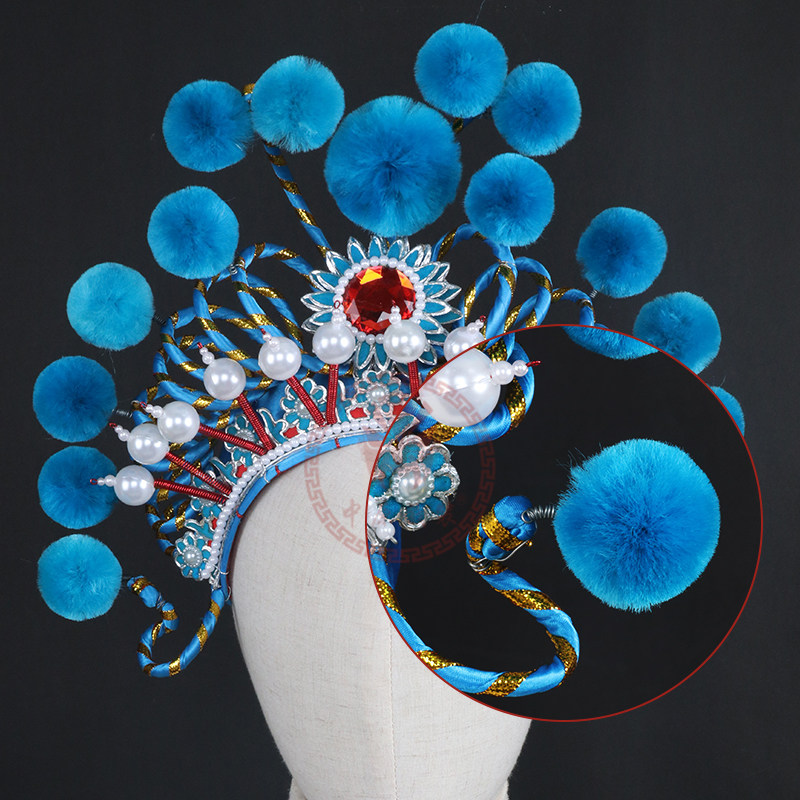 盔帽中原戏装白蛇传蛇头列子青蛇戏曲豫剧古装头饰民族服装