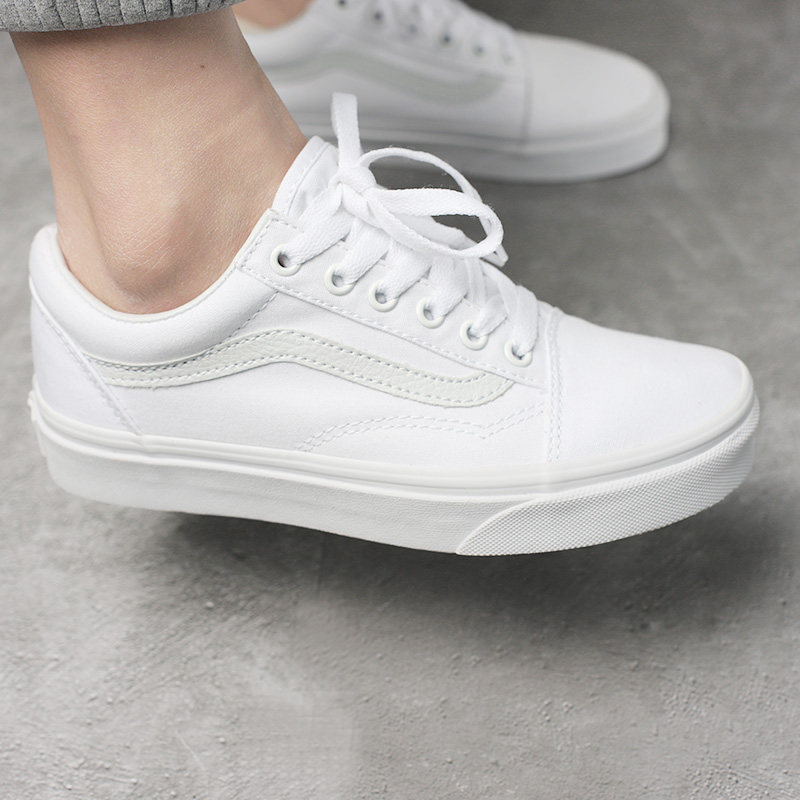 vans范斯纯白经典os帆布小白鞋男女情侣鞋滑板鞋vn000d3hw00