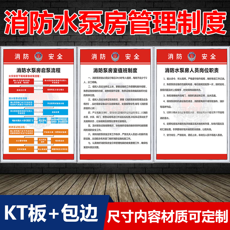 泵房岗位职责规章制度值班预案应急流程人员标志牌