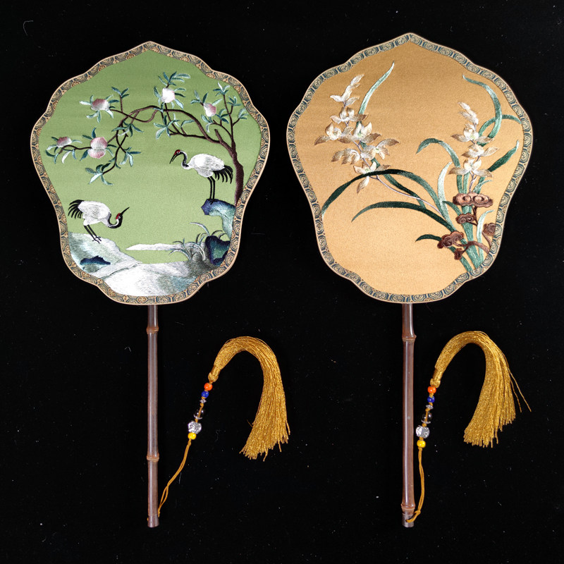 苏绣团扇双面异色刺绣扇子中国国风现代中式工艺扇