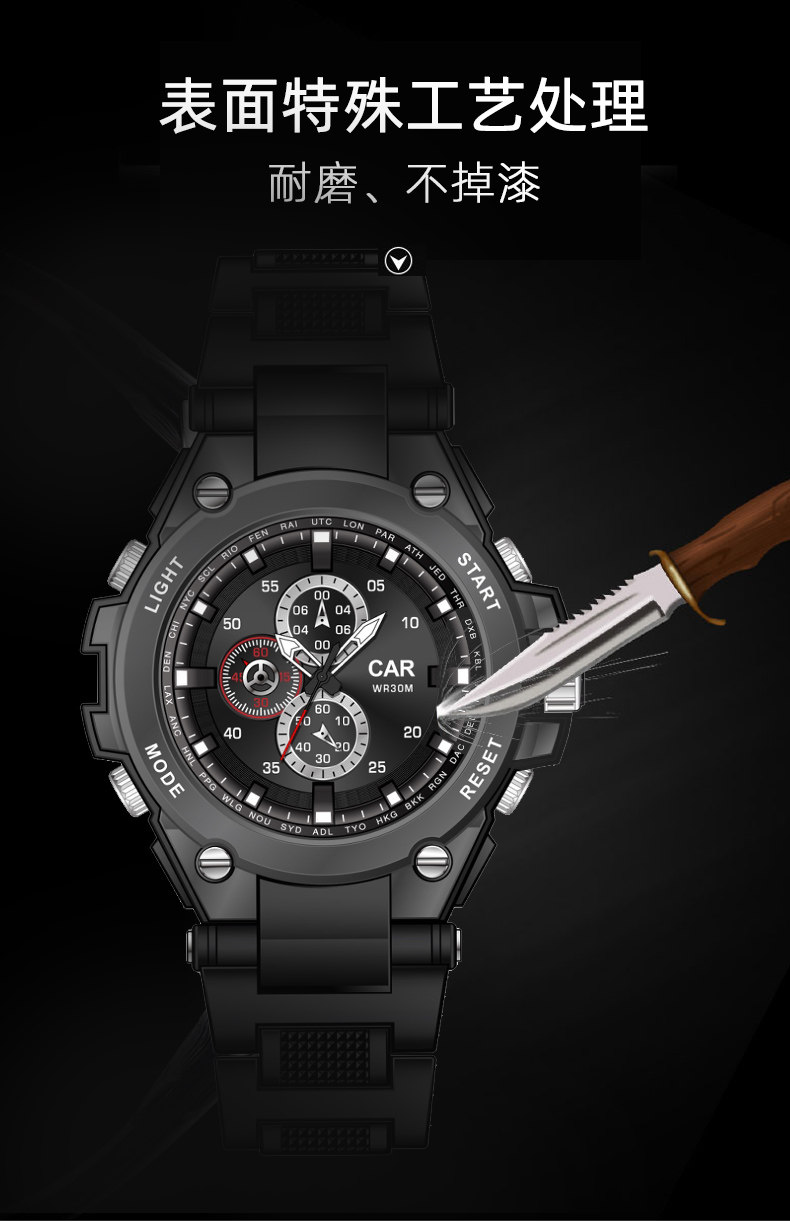 厂家直销传祺m8影豹gs系列汽车防水手表国产腕表