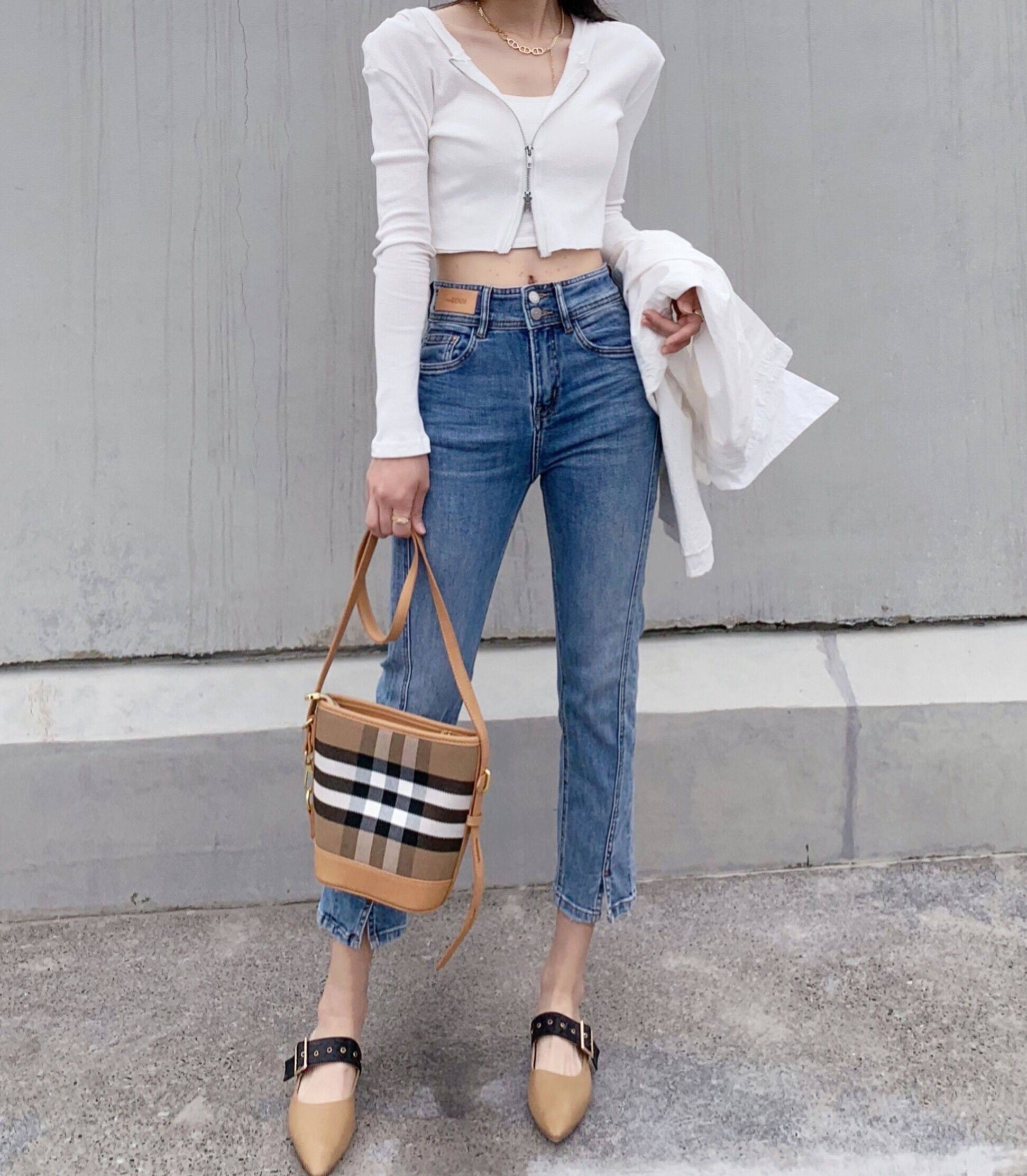 清仓特价佐娜75052薄款斜边烟管牛仔裤春夏浅蓝色牛仔裤