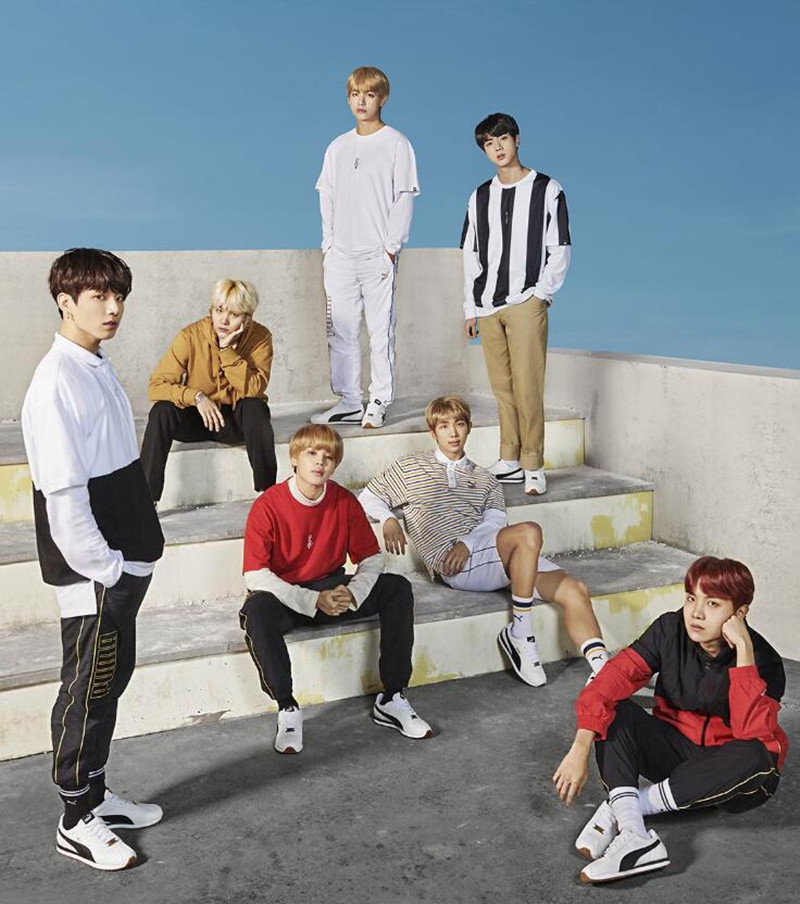 puma彪马 bts 防弹少年团运动 男女休闲鞋 阿甘 板鞋368188-01