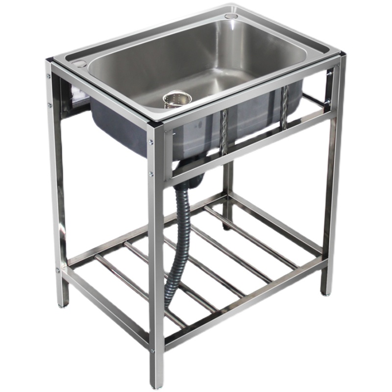 加厚sus304不锈钢洗碗池厨房水槽架子阳台洗手盆家用水槽套餐
