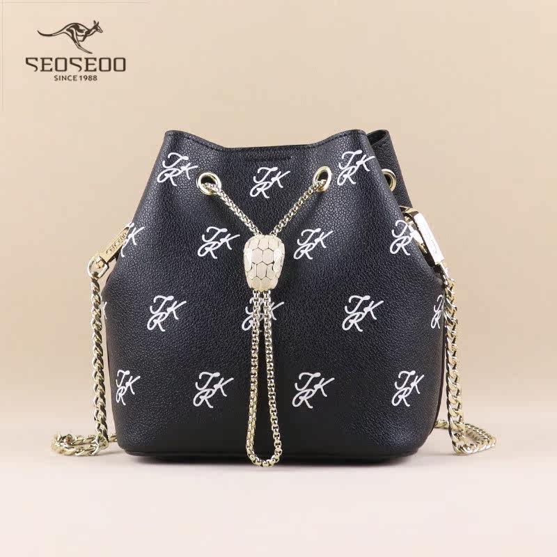 seoseoo斜挎包单肩青年包青年水桶百搭时尚南奥包时尚女士包袋