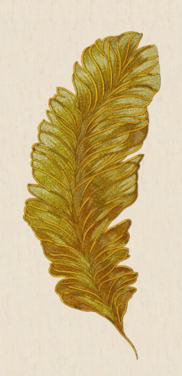 独秀羽毛金丝线丝线立体感现代简约刺绣玄关背景无缝墙布