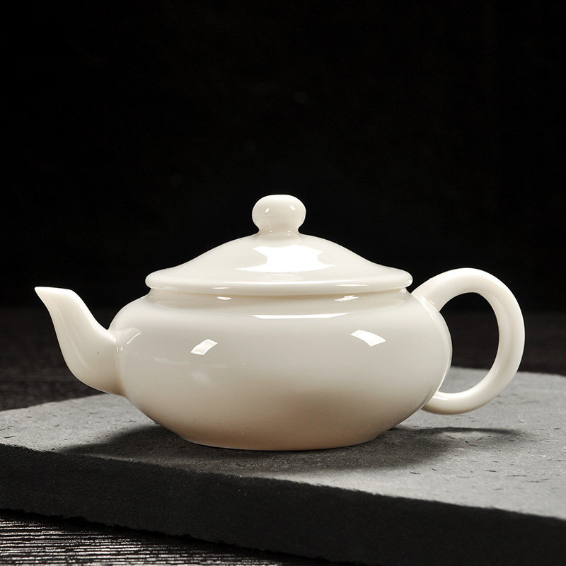 茶杯玉瓷唐月窑盖碗茶盖碗陶瓷茶壶白玉瓷羊脂家用功夫茶具