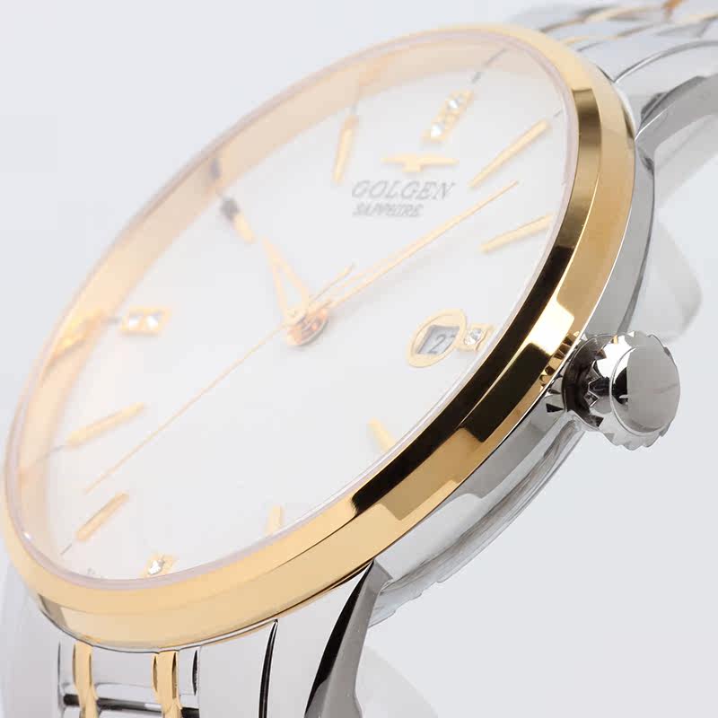golgen古尊新款正品联保钢带全自动机械50m防水国产腕表