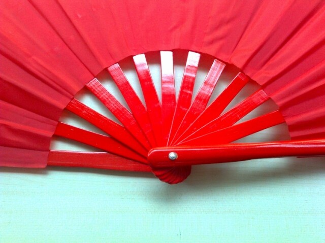 真正的响扇上等竹骨太极扇功夫扇红色有字或无字