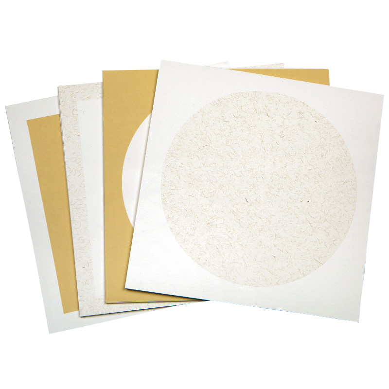 宣纸卡纸加厚仿古圆形镜片国画专用空白手工宣纸