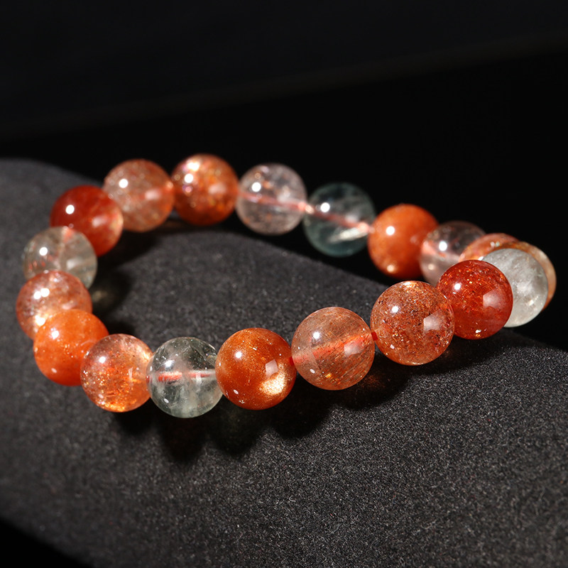 孤品阿鲁阿鲁沙沙金草莓手链金太阳日光石手串饰品手链