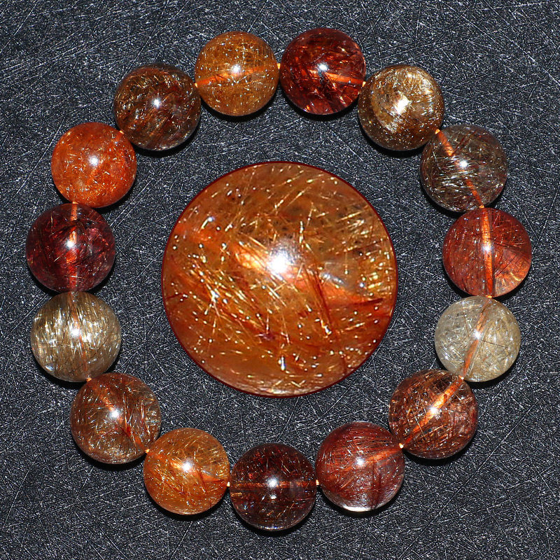 彩发市面稀有亲宝水晶魔鬼手链男款福禄寿晶手串证书手链