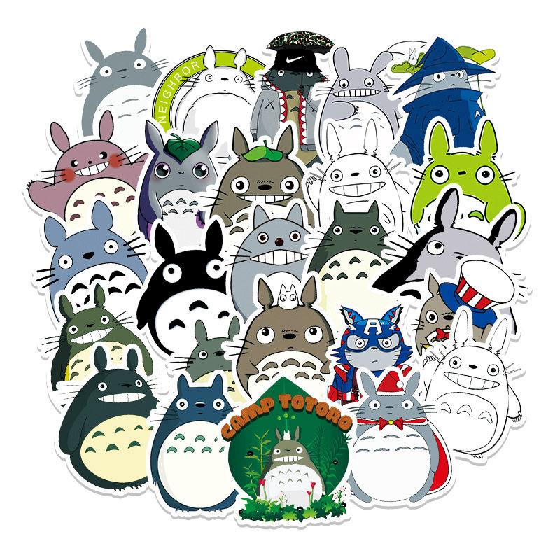 贴纸52张卡通可爱龙猫动漫装饰行李箱笔记本电脑汽车贴纸