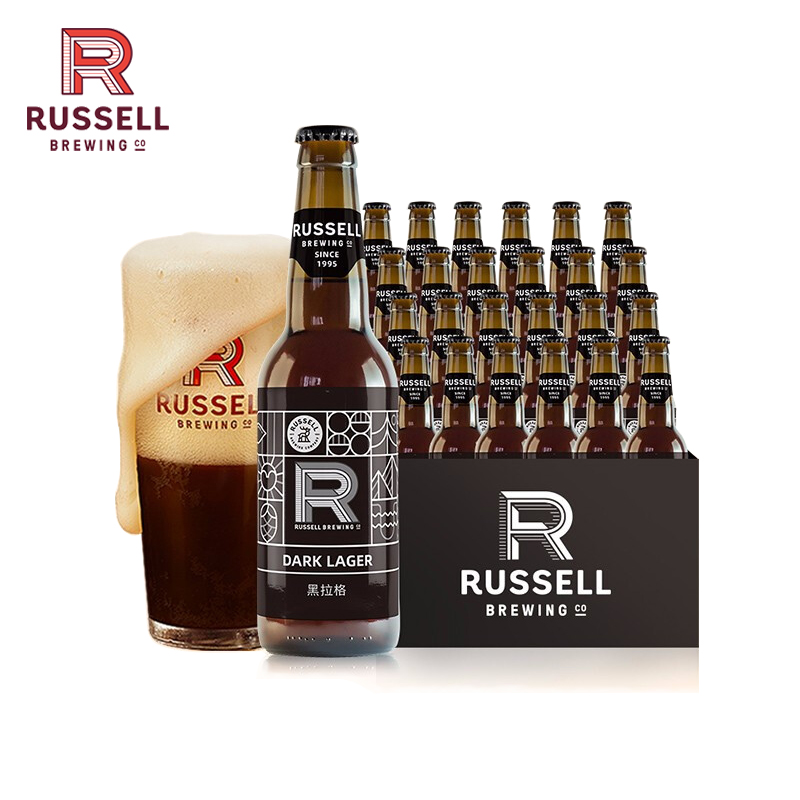啤酒罗塞尔啤焦24瓶330ml味浓香味精酿拉格russell啤酒