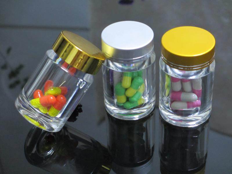 60ml高档药瓶保健品瓶样品瓶胶囊瓶玛卡包装瓶透明铝盖瓶子包邮