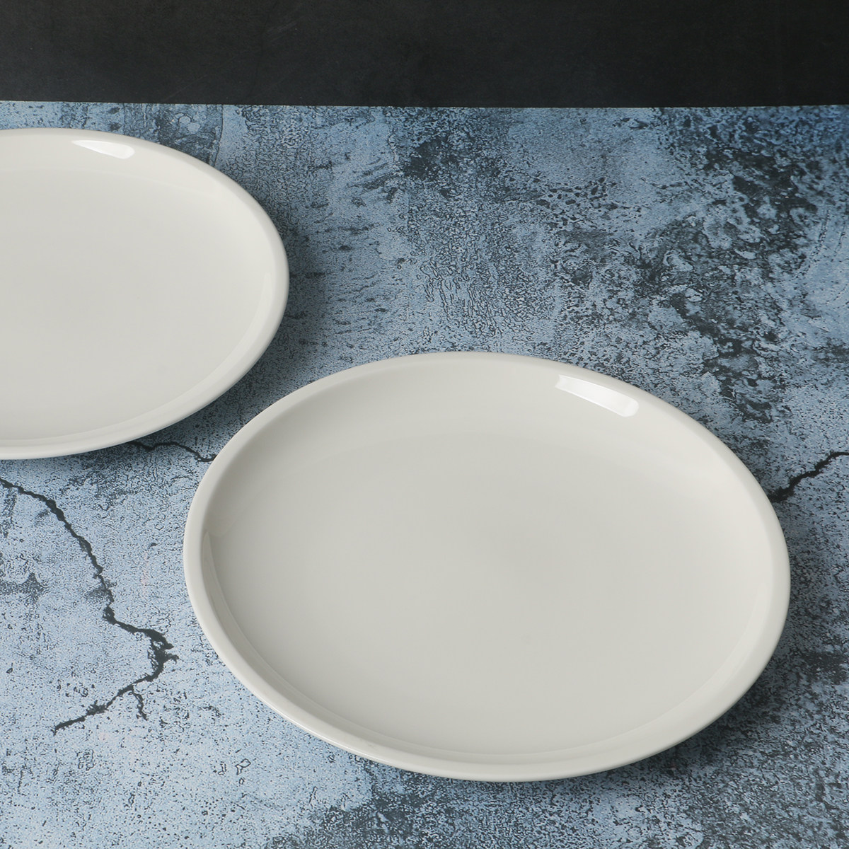 比利时订单孤品白色润玉平盘高端新骨瓷家用中式盘