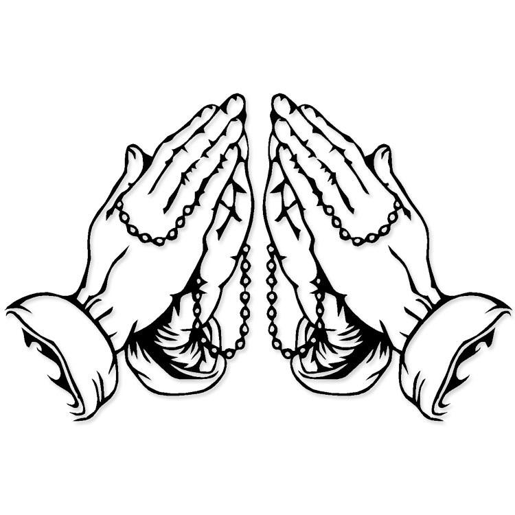 佛教元素祈祷佛手反光防水汽车贴花车身身后汽车装饰贴