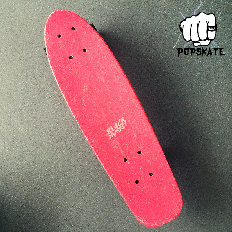 blackmarket粉色小鱼香蕉单翘公路代步刷街专业滑板